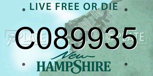 C089935 New Hampshire License Plate