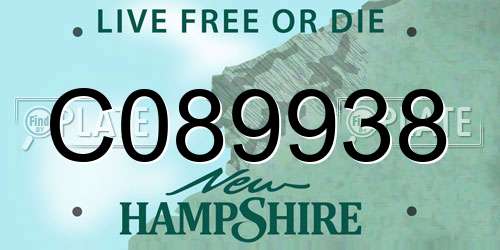 C089938 New Hampshire License Plate