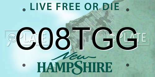 C08TGG New Hampshire License Plate