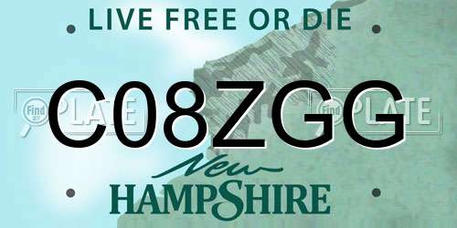 C08ZGG New Hampshire License Plate