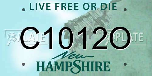 C1012O New Hampshire License Plate