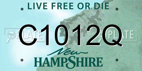 C1012Q New Hampshire License Plate