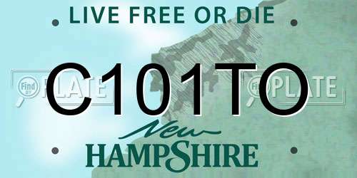 C101TO New Hampshire License Plate