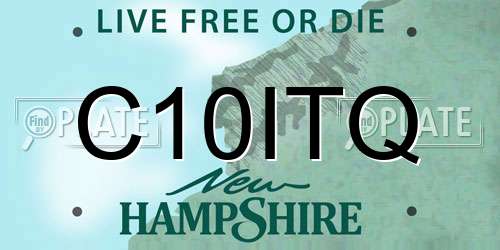C10ITQ New Hampshire License Plate
