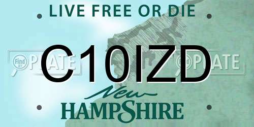 C10IZD New Hampshire License Plate