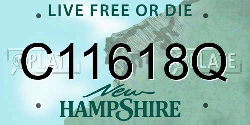 C11618Q New Hampshire License Plate