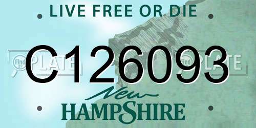 C126093 New Hampshire License Plate