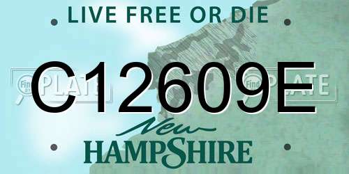 C12609E New Hampshire License Plate