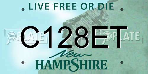 C128ET New Hampshire License Plate
