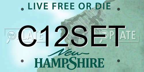 C12SET New Hampshire License Plate