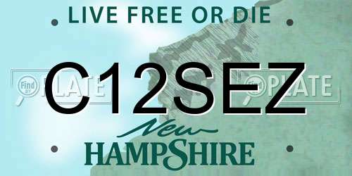 C12SEZ New Hampshire License Plate