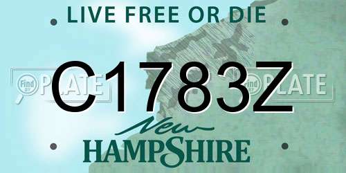 C1783Z New Hampshire License Plate