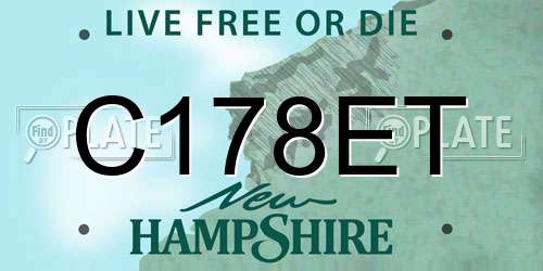 C178ET New Hampshire License Plate