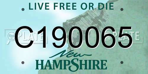 C190065 New Hampshire License Plate