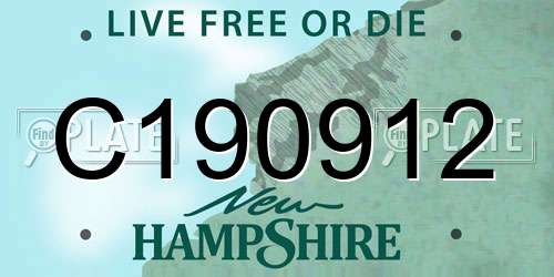 C190912 New Hampshire License Plate