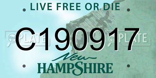 C190917 New Hampshire License Plate