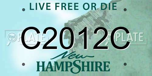 C2012C New Hampshire License Plate