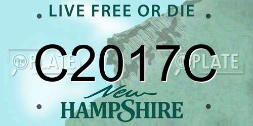 C2017C New Hampshire License Plate