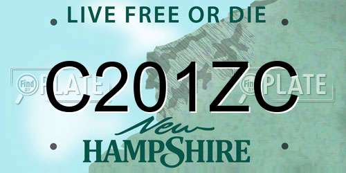 C201ZC New Hampshire License Plate