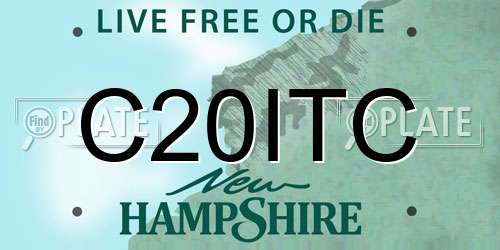 C20ITC New Hampshire License Plate