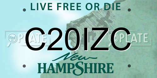 C20IZC New Hampshire License Plate