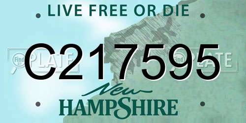 C217595 New Hampshire License Plate