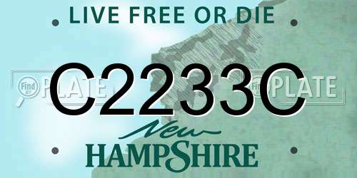 C2233C New Hampshire License Plate