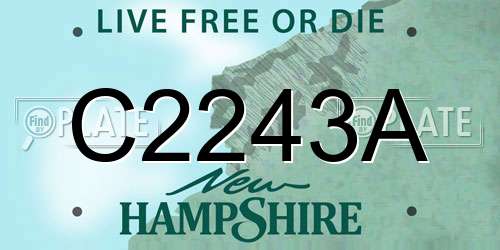 C2243A New Hampshire License Plate