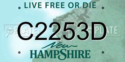C2253D New Hampshire License Plate