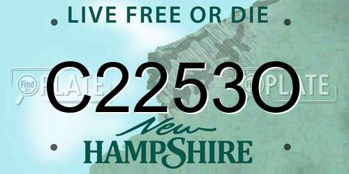 C2253O New Hampshire License Plate