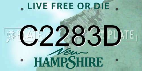 C2283D New Hampshire License Plate