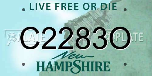 C2283O New Hampshire License Plate