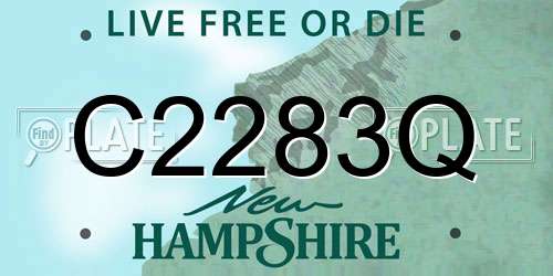 C2283Q New Hampshire License Plate