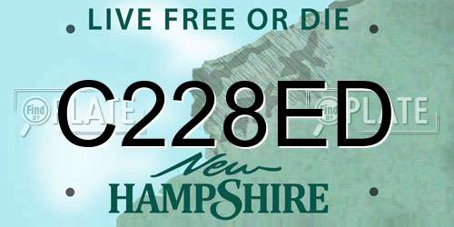 C228ED New Hampshire License Plate