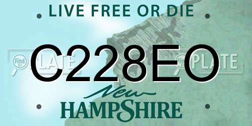 C228EO New Hampshire License Plate