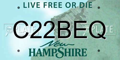 C22BEQ New Hampshire License Plate