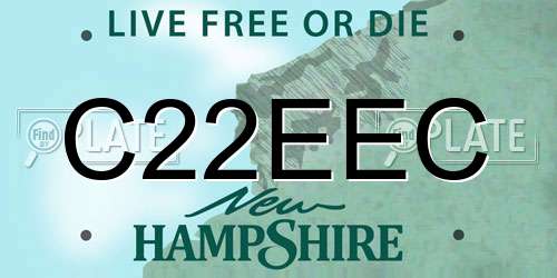 C22EEC New Hampshire License Plate