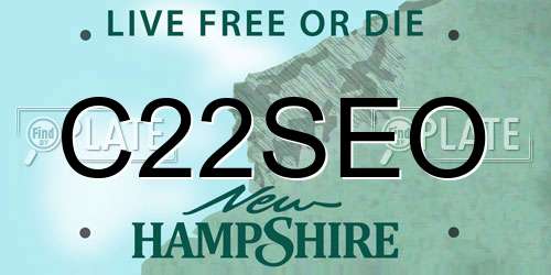 C22SEO New Hampshire License Plate
