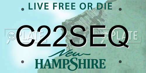 C22SEQ New Hampshire License Plate