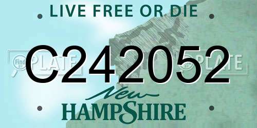 C242052 New Hampshire License Plate