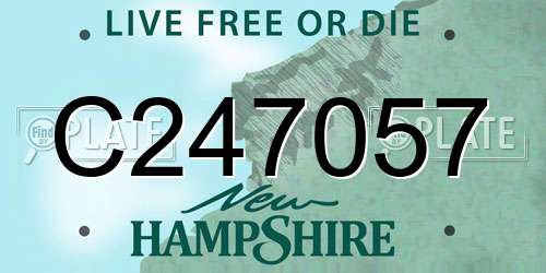 C247057 New Hampshire License Plate