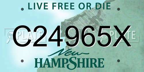 C24965X New Hampshire License Plate