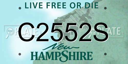 C2552S New Hampshire License Plate