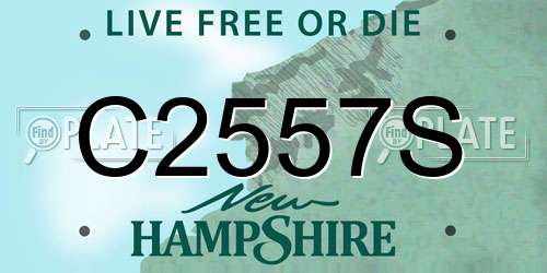 C2557S New Hampshire License Plate