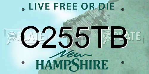 C255TB New Hampshire License Plate