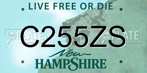 C255ZS New Hampshire License Plate