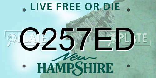 C257ED New Hampshire License Plate