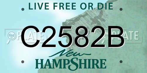 C2582B New Hampshire License Plate