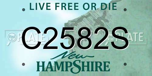 C2582S New Hampshire License Plate