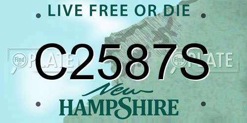 C2587S New Hampshire License Plate